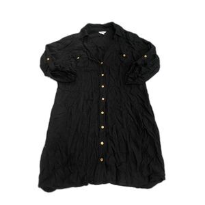 GUESS Black Button Down Shirt Dress-L